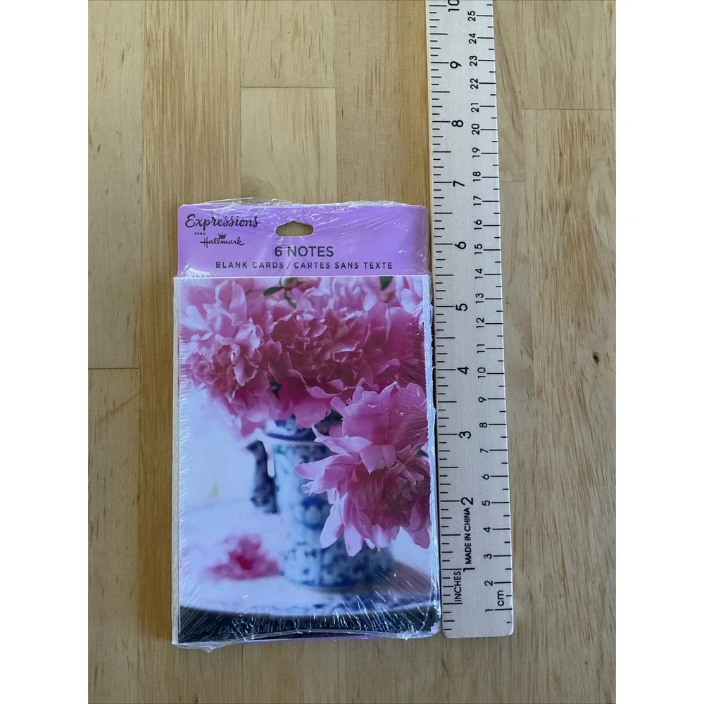 Hallmark‎ Expressions Floral Note Cards Envelopes New Set 2 Chinoiserie Pink